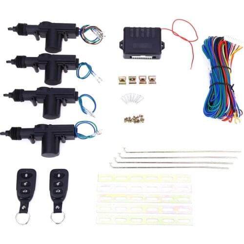 New Car Lock Door Remote Control Keyless Entry System Locking Kit with 4 Door Lock Actuator Universal 12V,Learning code