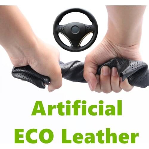 Hand stitched Black Artificial Leather Car Steering Wheel Cover Wrap for BMW E90 320i 325i 330i 335i E87 120i 130i 120d