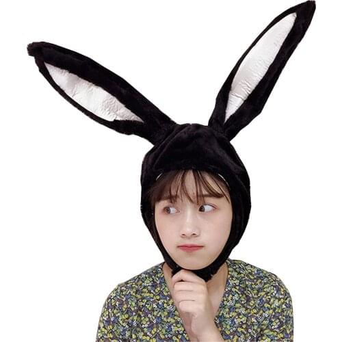 High Quality Black Easter Bunny Hat Cute Rabbit Ears Costume Funny Party Favors Hats Easter Decorations Bonnet Holiday Gift Warm