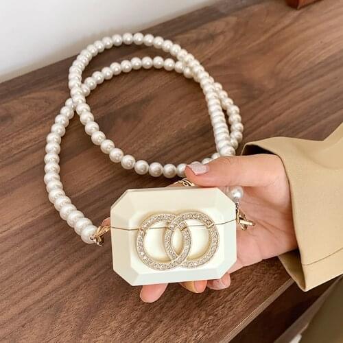 Super Mini Coin Purse Pearl Shoulder Strap Crossbody Bag For Women Cute Hard Box Shoulder Bag Brand Bags Women Lipstick Pouch