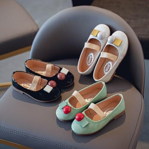 JY Children Girls Bright PU Princess Shoes Flat Casual With Elastic Belt 21-36 3Colors S-3 TB02