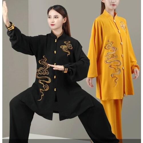 High quality unisex Colorful cloud performance clothing embroidery Tai Chi martial arts training suits wushu taiji uniforms