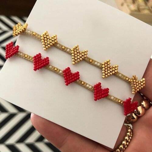 Go2Boho Miyuki Bracelet for Women Heart Jewelry 2021 Fashion Beaded Jewellery Bohemian Friendship Couple Bracelets for Girl Gift