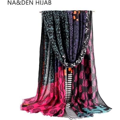 1PCS Fashion Winter scarf Islamic new bandana Dot pattern shalws Hi-Q ladies wraps Geometric scarves Muslim hijab Long muffler