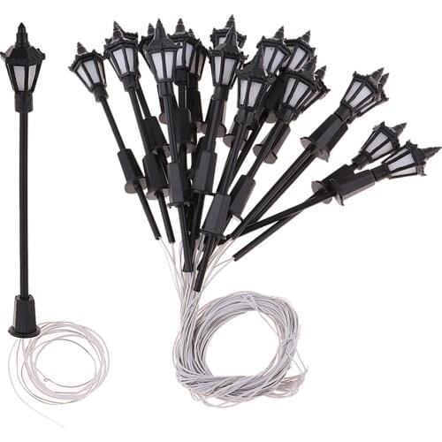 20pc LED Street Light Lamppost HO Scale for Model Park Scenery Decorations
