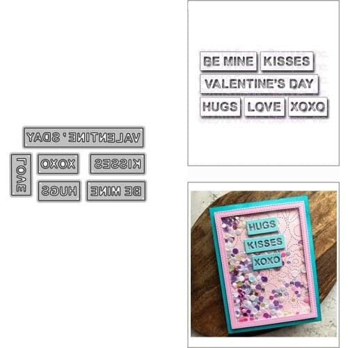 2021 New Valentines Day Love Words Metal Cutting Dies for DIY Scrapbooking Decor and Card Making Paper Craft Embossing No Stamp