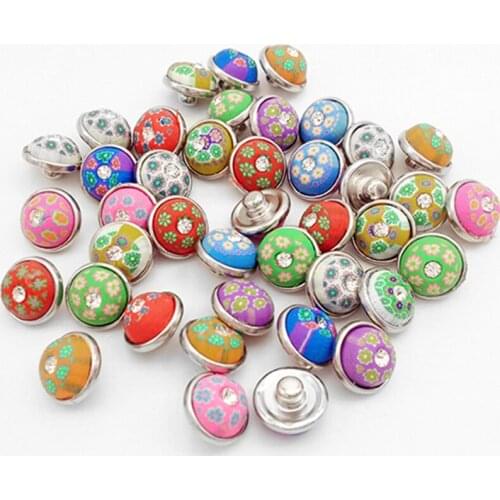20pcs/lot flower CLAY Fimo 12mm snap button jewelry DIY RT1109