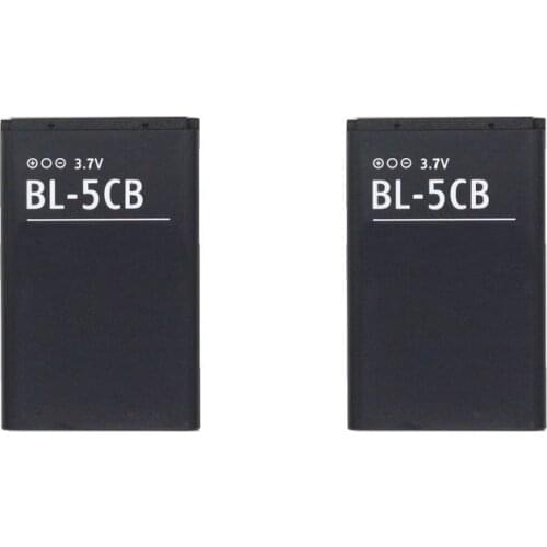 2x BL-5CB BL5CB 800mAh Replacement Battery For Nokia 1616 1800 c1-02 1280 E60 3600 3660 6620 6108 3108 2135 6086 6108 6230