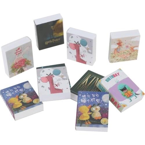 3PCS 1/12 Scale Dollhouse Miniature Comic Fairy Book Mini Magazine Pretend Play Doll House Furniture Decoration Accessories