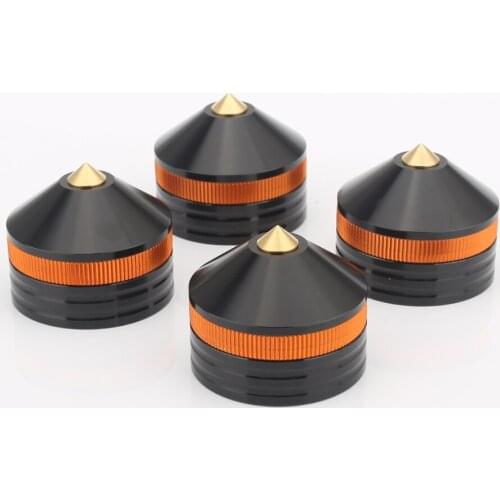 4PCS 39-33MM Silver Aluminum alloy Brass head Speaker Spike Cone Pad Isolation Base Feet Pads Audio Hifi Tube Amplifier CD