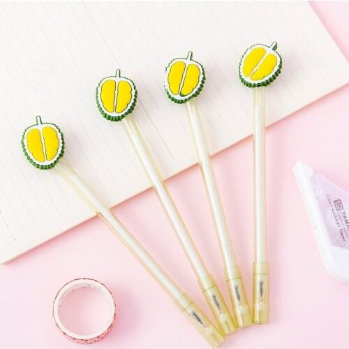 40pcs Cute Stationery Pens for School Creative Fruit Durian Pens for Writing Kawaii Japanese Pens Accessories for School Items