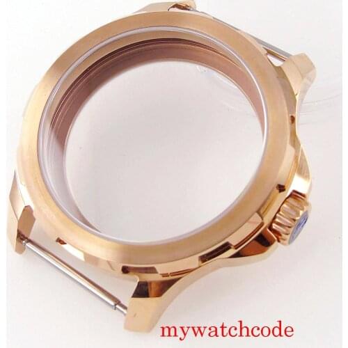 44mm Brushed Black PVD Watch Case Fit ETA 6497 6498 Hand Winding Movement Manual