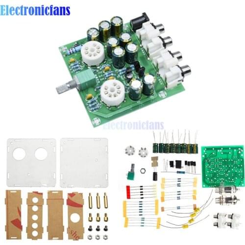 AC 12V 6J2 Tube Fever Pre Amplifier Preamp AMP Pre-Amplifier Board Headphone Buffer Module Stereo Potentiometer Valve DIY Kit
