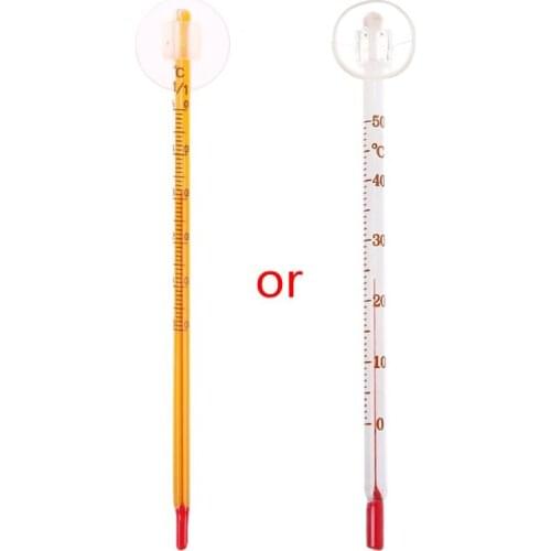 Aquarium Glass Thermometer With Sucker Fish Tank Reptile Box Accessory Supplies