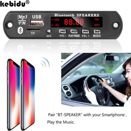 Wireless Bluetooth Car Audio USB TF FM Radio Module 12V MP3 WMA Decoder Board Support 2*15W Amplifier with Remote Control