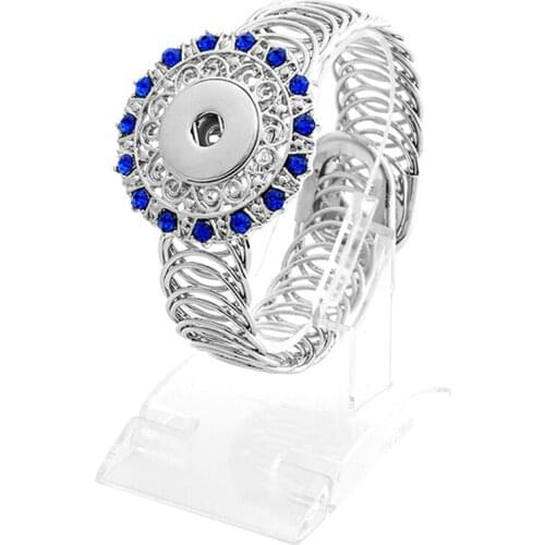 10/pcs/Lot Wholesale DIY Snaps Button Bracelets Bangles Fit 18mm Noosa Snaps Buttons With 8 Colors Stone Jewelry SL6006*10