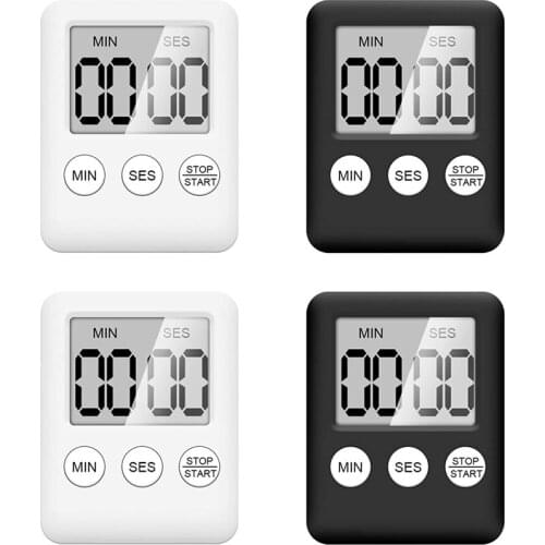 Digital Kitchen Timer, 4 Pieces Kitchen Alarm Clock with Alarm Reminder Function, Timer Magnetic Egg Timer Kitchen Clock