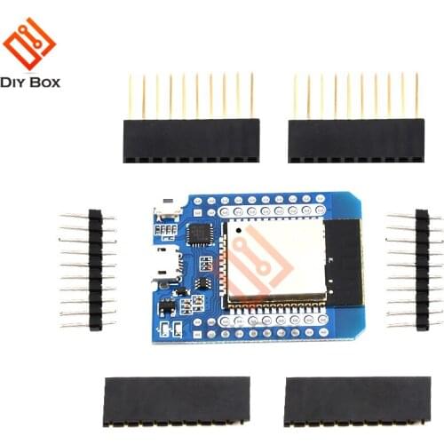 For WeMos D1 Mini ESP8266 ESP32 ESP-WROOM-32 WIFI Bluetooth Module CP2104 Development Board with Pins for Arduino DIY Kit