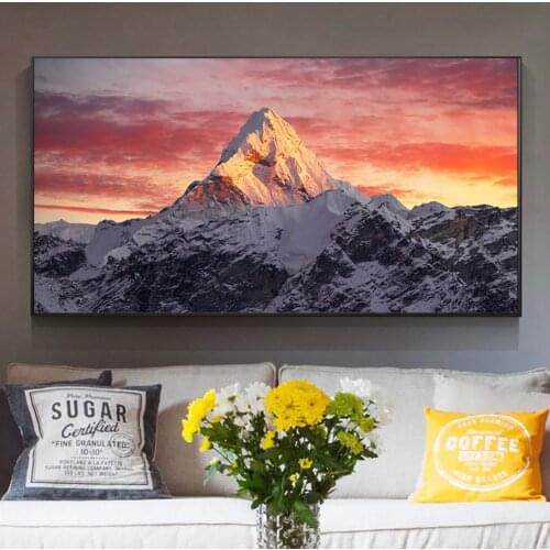 Everest Mountain In Sunset Poster And Prints Canvas Wall Art Painting Landscape Picture Decoration For Living Room Cuadros