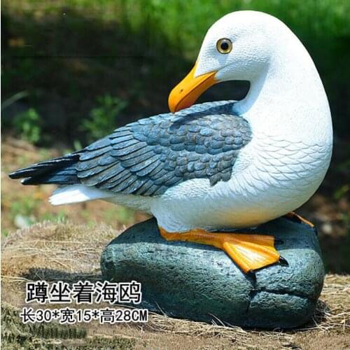 Outdoor Gardening Simulation Animal Birds Ornaments Resin Seagull Crafts Villa Park Figurines Decoration Courtyard Furnishings