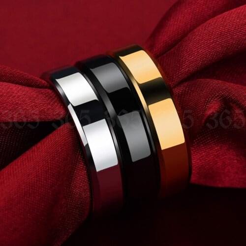 High Quality 6mm Stainless Steel Ring For Women Men Fashion Gold Color Finger Rings Wedding Band Jewelry Gift