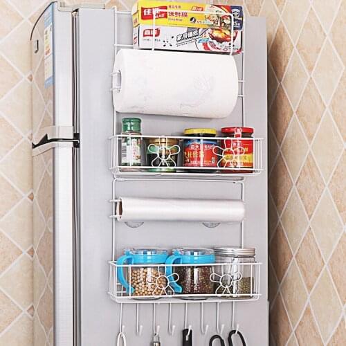 Korean Kitchen Articles Refrigerator Shelf Shelf Plastic Wrap Paper Towel Refrigerator Side Wall Storage Rack
