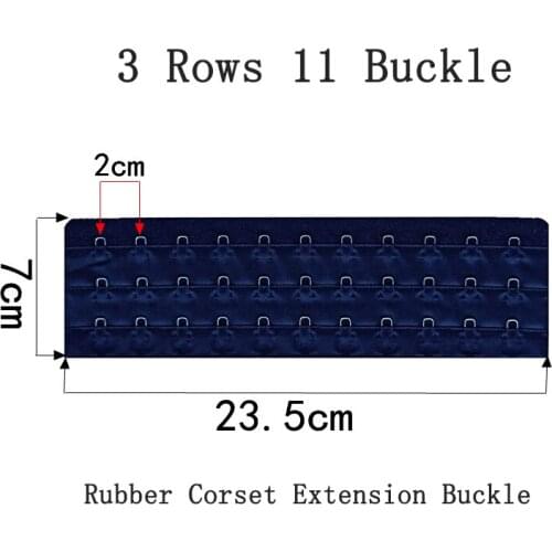 Womens Shapewear Stainless Steel Underwear Bra Extension Buckle 3 Rows 11 Buttons Strong Rally Rubber Corset 23.5CM Length