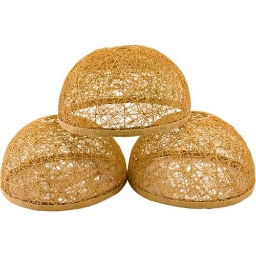 Round incandescent ceiling light shades rattan lamp cover