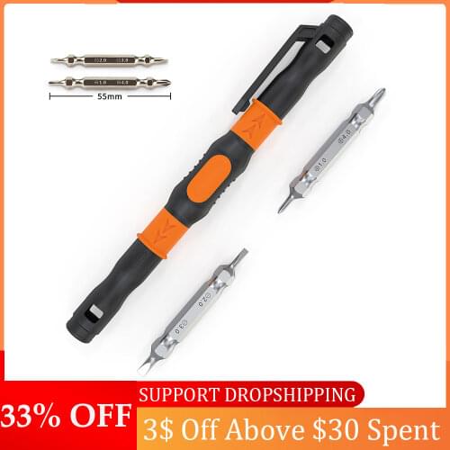 3 in 1 Magnetic Double-Headed Screwdriver Slotted Phillips Bits Portable Multifunctional Mini Pocket Screwdrivers Handhold