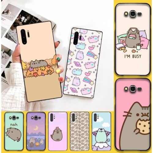Cute Pusheen cat Phone Case For Samsung Galaxy Note20 ultra 7 8 9 10 Plus lite J7 J8 Plus 2018 Prime