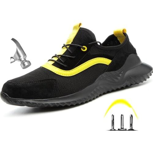 Mens Light & Comfortable Steel Toe Anti Smashing Work Boots Shoes Men Puncture Proof Safety Shoes Chaussures Anti-slip