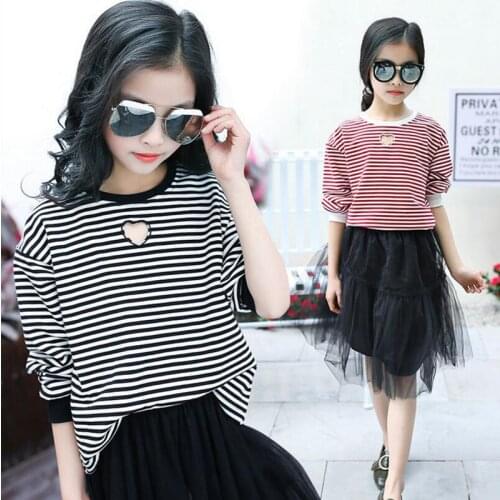 New Fashion Casual 2017 Spring Fall Striped Kids Shirt Long Sleeve Clothes Baby Girls Tops And Blouses School Girl Shirts JW1604