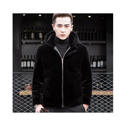 Autumn stand collar faux mink leather jacket mens winter thicken warm fur leather coat men slim jackets jaqueta de couro fashion
