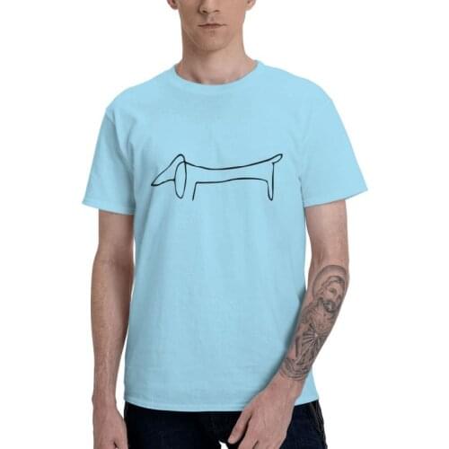 Picassos Dachsund T-shirt Mens Streetwear T Shirt Short Sleeve 100% Cotton Sausage Wiener Badger Dog Tshirt Urban Tees Tops