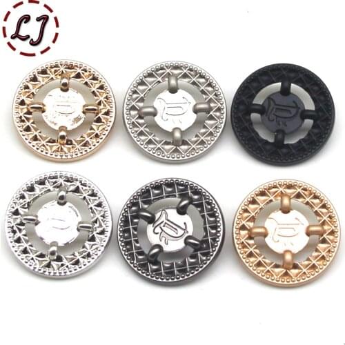 New fashion classic sewing button decorative glacial fissure plane gold black buttons for clothing overcoat accessories DIY