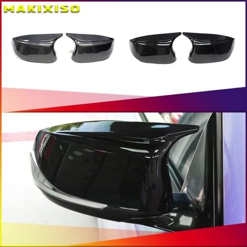Styling 2pcs Replacement Horn Rearview Mirror cover caps for Infiniti Q50 Q60 Q70 SQ50 XQ30 2014-2020 Bright Black