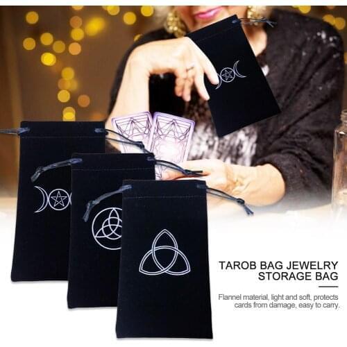 13x18cm Tarot Card Bag Tarots Oracle Cards Pouch Flocking Tarot Card Storage Bag Toy Board Game Dice Jewelry Drawstring Package