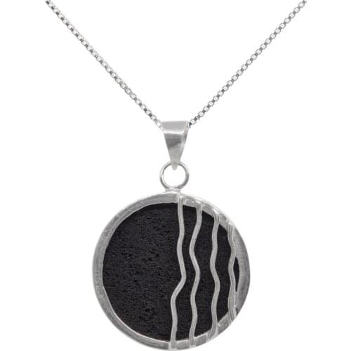DARK DIAMOND®-Ocean pendants of authentic volcanic Lava and 925 sterling silver. Handmade in Spain