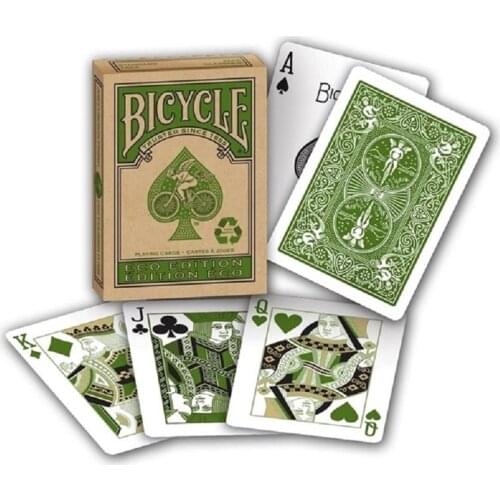 Bicycle Eco Edition Playing Cards Green Deck Poker Size USPCC Rider Recyclable Magic Cards Magic Tricks Props for Magician