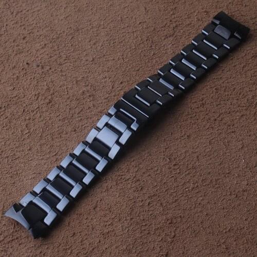 High Qulaity new Black Ceramic Watchbands for Samsung Galaxy Watches 46mm Gear S3 Replacement Wrist Band Strap Solid Curved end