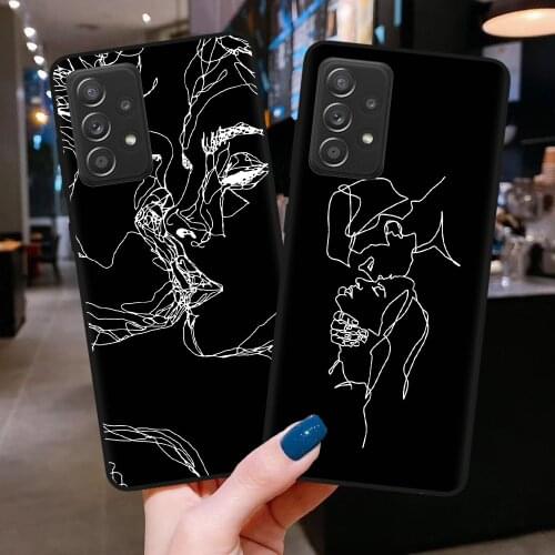 Funny Abstract Women Face Line Phone Case For Samsung A32 A52 A72 A42 A12 A02 A31 A41 A51 A71 A50 A70 Case Soft Silicone Cover