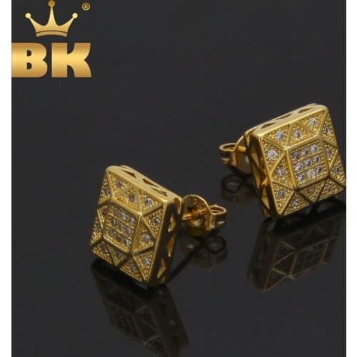 Fashion Clear Cubic Zircon Stud Earring Women Men Geometric Shape Earring Fashion Party Wedding Jewelry Birthday Gift