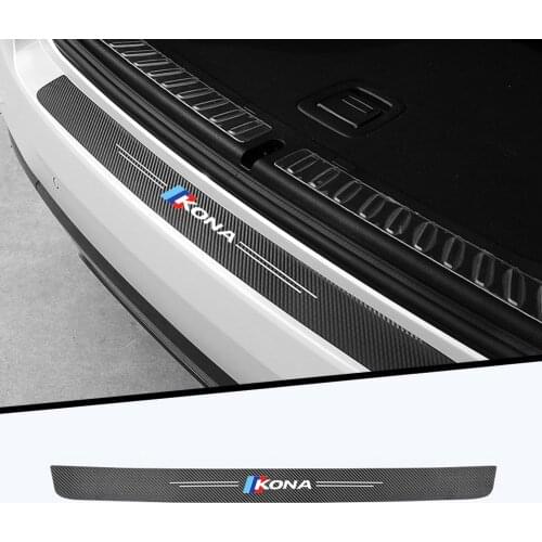 1pc Car trunk protection carbon fiber sticker modification decoration For Hyundai KONA Auto Accessories Car styling