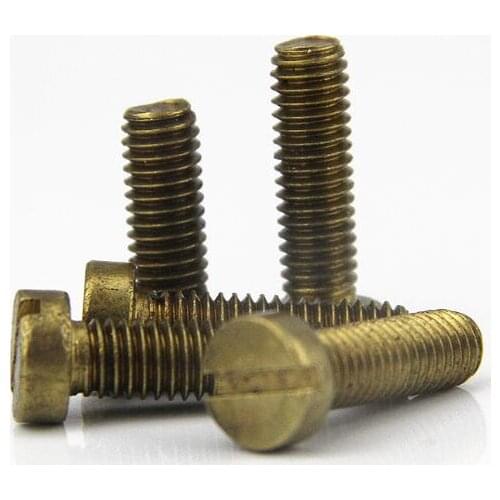 10pcs M5 M6 slotted screws brass cylindrical smooth round head bolts male screw machine bolt 8mm-40mm length