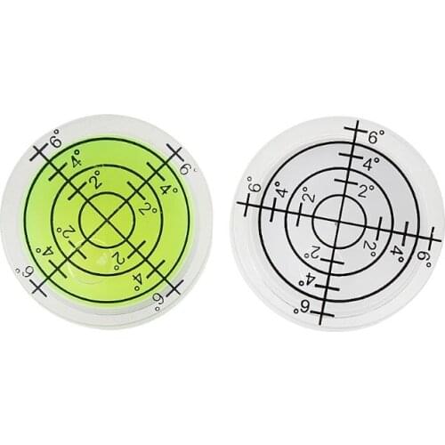 2pcs 32*12mm Round Bubble Level White Green Bullseye Spirit Level Measuring Tool