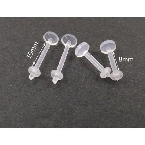 2Pieces/Lot 16G Clear Transparent Invisible Lip Ring With O ring Tragus Earrings Body Piercing Jewelry