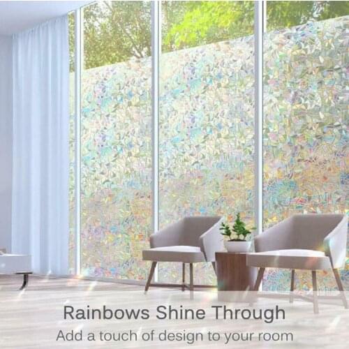 3D Window Film No Glue Static Decorative Privacy Window Rainbow Films for Stained Glass Self-Adhesive Film Anti UV Glass Sticker