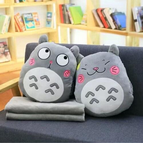 45cm Kawaii Japan Cats With Blanket Plush Pillow Soft Stuffed Cats Doll Sleeping Cats Pillow Handwarm Girlfriends Gift
