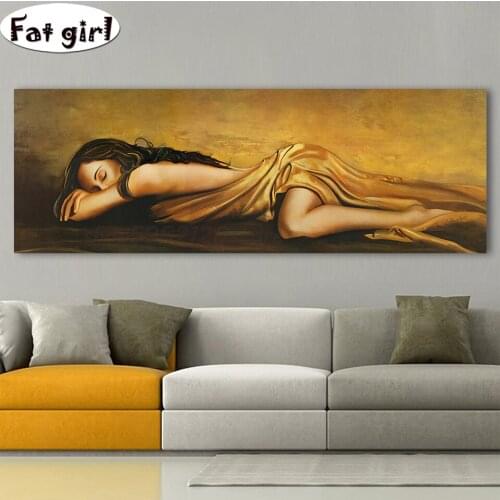 Diamond mosaic Wall Canvas Art The Sleeping Woman Pictures diamond painting Living Room diy embroidery Figure Painting No Frame