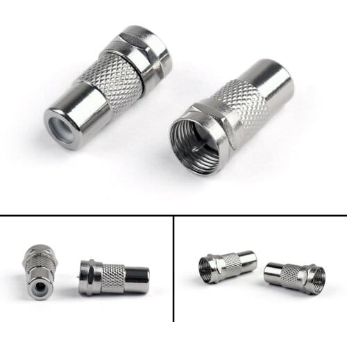 Artudatech 100Pcs RCA Female Jack to F Type Male Connector TV RF Coax Adapter For Audio Video Parts